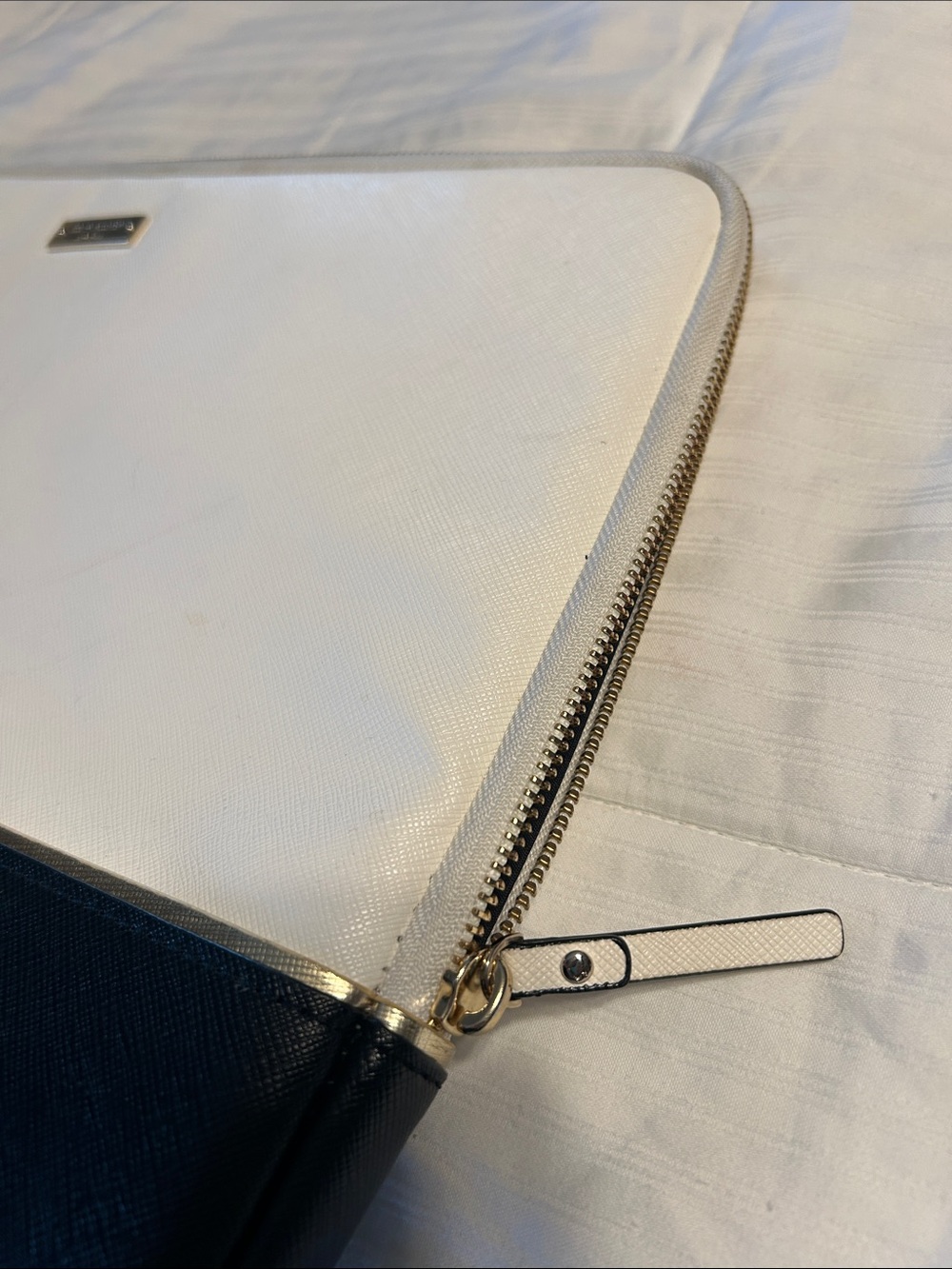 Kate Spade Two-Tone Laptop Sleeve - Cream  and Black